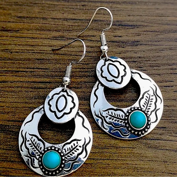 Western Turquoise Earrings - Picture 1 of 3